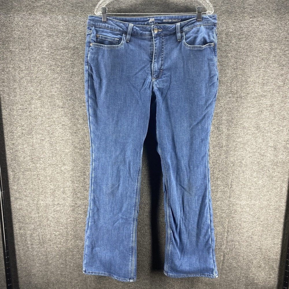 Lee Rider Jeans Womens 36x30 Blue Mid Rise Bootcut Flannel Lined Stretch Western